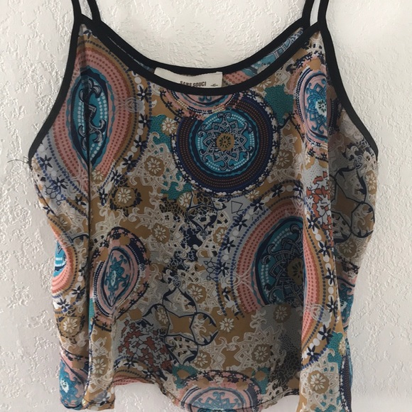 Flowy Cropped paisley Tank - Picture 4 of 9